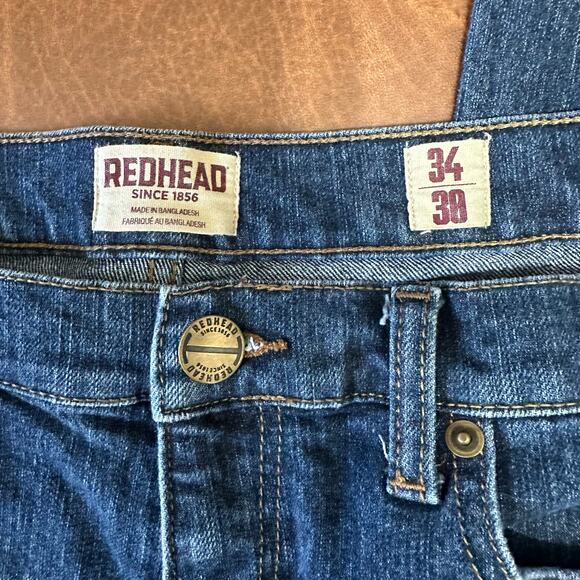 Redhead Denim Blue Jeans Mens 34x38 Relaxed Fit Work Wear Cotton Bass Pro Shops - Picture 2 of 5